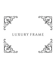 Set of Four Unique Ornate Corner Frames, Luxury Vintage Style Decorative Elements on Isolated White Background