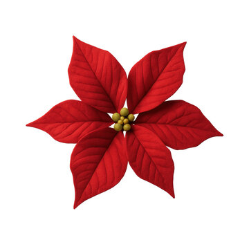 Red poinsettia flower, fabric craft