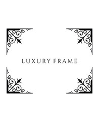 Set of Four Geometric Ornate Corner Frames, Luxury Vintage Decoration on Isolated White Background