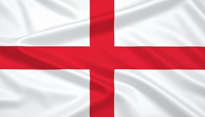 Fototapeta premium England flag with centered red St George’s Cross on white background, symbolizing national identity and heritage.
