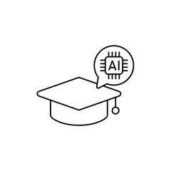 ai education icon outline editable stroke line drawing eps