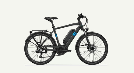 Fototapeta premium Sleek electric bicycle in shades of gray offers an eco friendly transportation alternative for urban commutes, promoting a greener lifestyle and