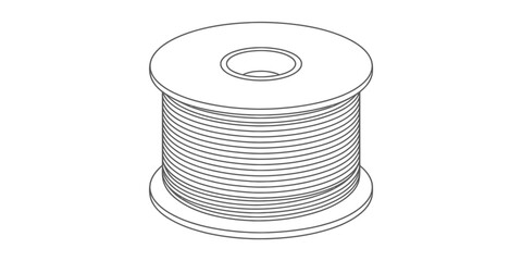 Line drawing of a spool of wire or cable