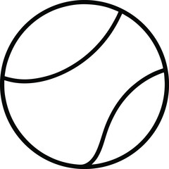 Tennis ball outline vector illustration on white background