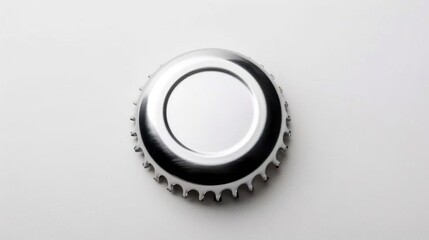 3D Bottle Cap Advertisement: Shiny Silver Crown Cap & Foaming Beer for Alcoholic Drinks Commercial