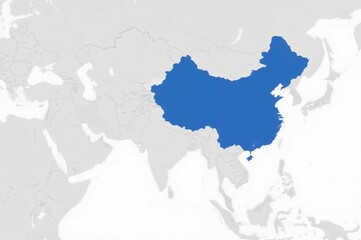 China map highlighted, Asia background, global context, infographic use (1)