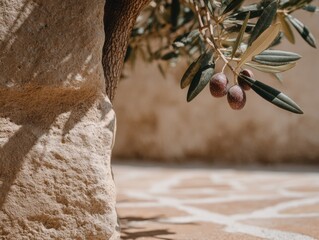 Obraz premium Traditional Italian architecture with rustic villas, courtyards and terraces. Mediterranean interiors with stone walls, wooden details and authentic Tuscan design