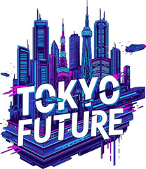 Isolated a Futuristic illustration of Tokyo japan vector t shirt design, vector graphic, typographic poster or t-shirts street wear and Urban style Vector art color with white background.. © Akhi