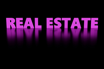 3d render illustration of purple, real estate property investment, mortgage and leasing