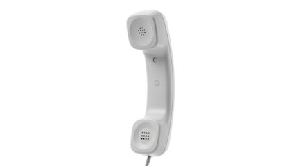 Isolated White Telephone Handset