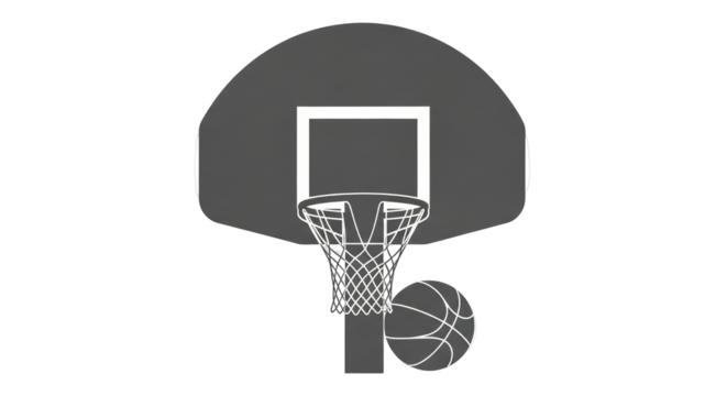 Isolated Basketball Hoop Silhouette - Powered by Adobe