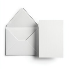 Blank Envelope and Card on White Background