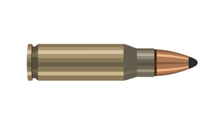 Single Illustrated Rifle Cartridge, Emblematic of Firearm Projectiles for Ammunition and Tactical Gear Depictions 150
