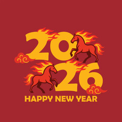 happy 2026 new year,, fire horse chinese new year