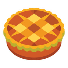 Delicious Autumn Pie Flat Icon Illustration