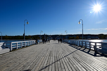 Wooden pier in the Sopot, Poland. It is the longest wooden pier in Europe with 511,5 m long