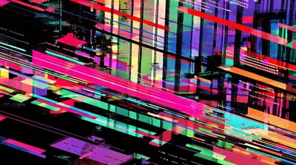 A chaotic, high-contrast background featuring a digital glitch aesthetic. This abstract, futuristic design is perfect for themes of technology, data error, and modern, edgy art.

