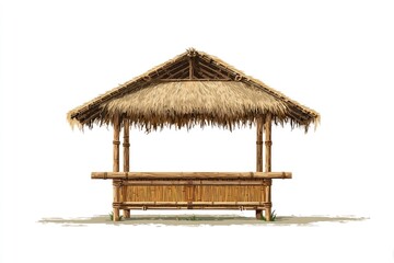 Tropical bamboo hut, isolated