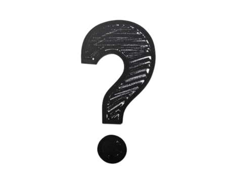 hand drawn question mark on transparent background