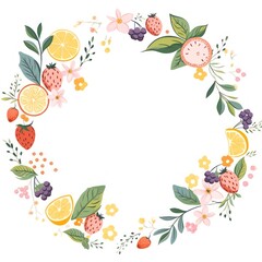 Fototapeta premium Fruit pattern lemon plant.