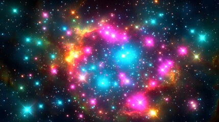 Obraz premium Vibrant Nebula Cosmic Background Starscape Galaxy