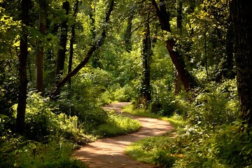Obraz premium Sunlit Forest Path