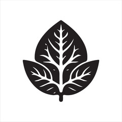 Fototapeta premium Leaf vector art black and white