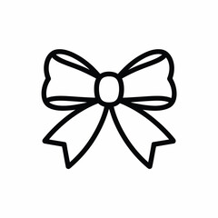 Elegant baby girl ribbon bow outline vector illustration scalable eps icon silhouette vector illustration white background