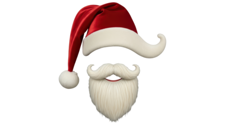 Isolated Santa Claus Hat and Beard