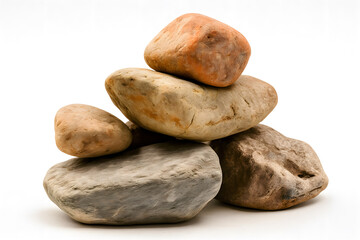 Pile of Smooth Stones Zen Arrangement for Relaxation Meditation and Spa Decor Natural Balanced Beauty
