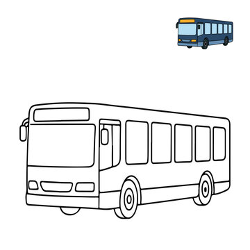 City Bus Transportation Coloring Pages for Children