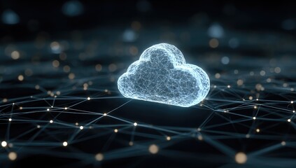 Digital Cloud Computing Technology Over a Connected Network Grid.