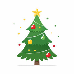 Weihnachtsbaum mit Kugeln und Stern