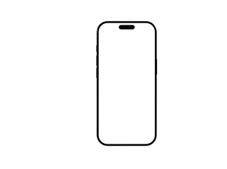 Clean outline illustration of a smartphone. Perfect for app presentations, website design, or mobile technology concepts.