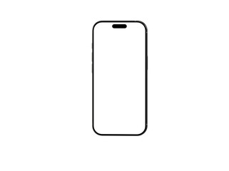 Clean and simple illustration of a modern smartphone with a blank screen, perfect for app presentations or website design mockups.  Easy to use and customize.