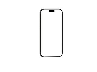 High-quality image of a modern smartphone with a blank screen, perfect for app presentations or website mockups. Clean design, isolated on white.