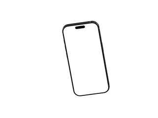 Clean image of a black smartphone with blank screen, ideal for app presentations or mobile device showcases.