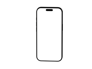 Simple black outline illustration of a modern smartphone. Perfect for app icons, websites, and mobile device concepts.