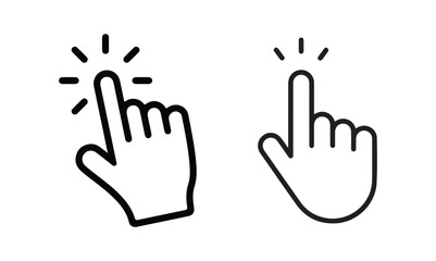 人差し指でクリックするシンプルなベクターアイコンイラスト。ベクターイラスト (Simple vector icon illustration of index finger clicking. Vector illustration). eps file.
