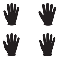 Four Falcon Silhouettes on White Background