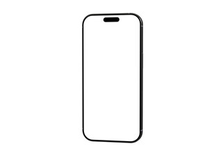 Clean image of a black smartphone with a blank white screen, perfect for app presentations or mobile website designs.  High-resolution, easy to use.