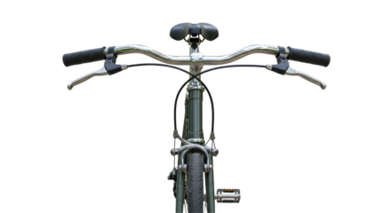 Isolated Front View of Bicycle Handlebars and Frame