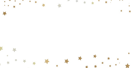 Gold and Silver Stars on White