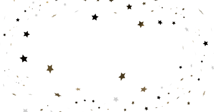 Gold Black Stars Confetti Scatter