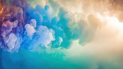 Fototapeta premium Colorful water swirling with vibrant hues creates an artistic display