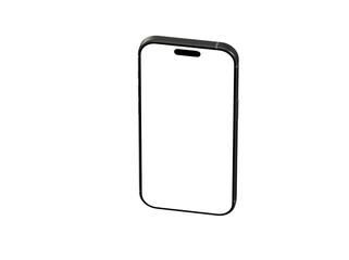 High-quality photo of a modern smartphone with a blank screen, perfect for app presentations or technology websites. Clean and minimalist design.