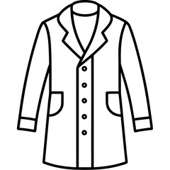 Coat Outline Vector Icon Design 