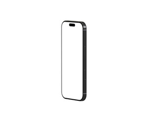 High-quality image of a black smartphone with blank screen, perfect for app presentations or technology websites. Clean and minimalist design.
