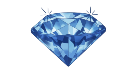 Isolated Sparkling Blue Diamond
