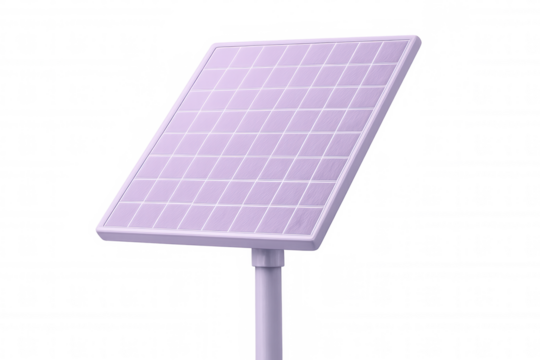 3d rendering of a purple solar panel converting sunlight into electricity, isolated on transparent background - Powered by Adobe